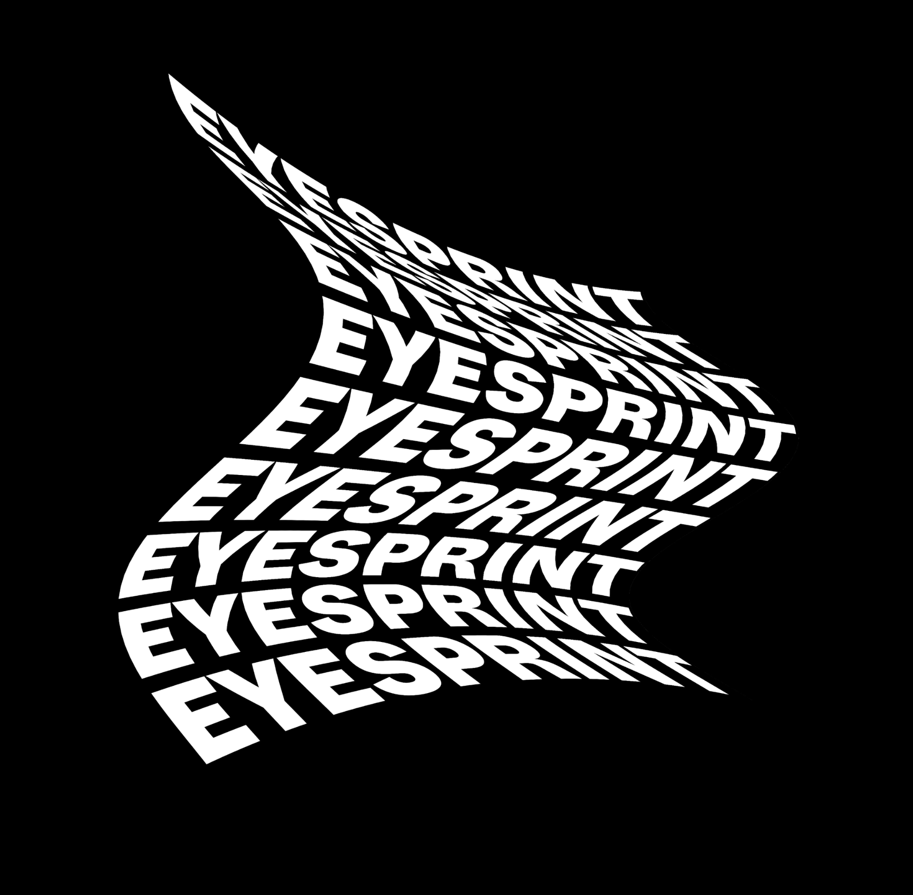 eyesprint logo white on black background